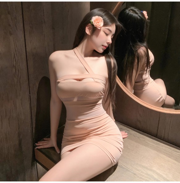 FEE ET MOI - Hot Babe Off-Shoulder Tube Nightdress (Skin Color)
